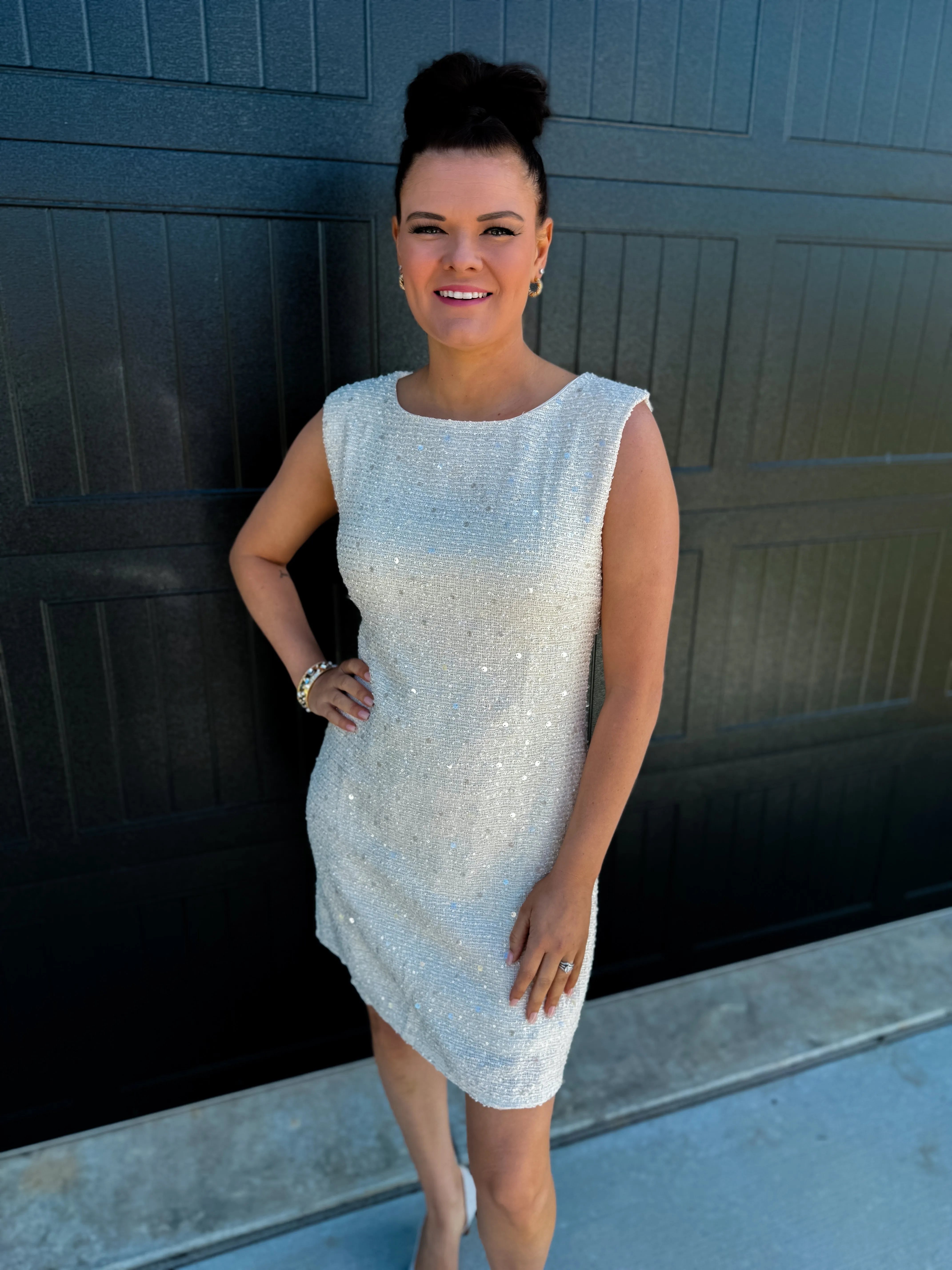 Crystal Shimmer Tweed Dress