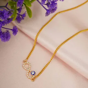 Crystal Studded Infinity Evil Eye Necklace