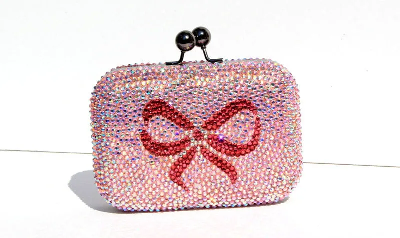 Custom Color AB Crystal Clutch with Bow