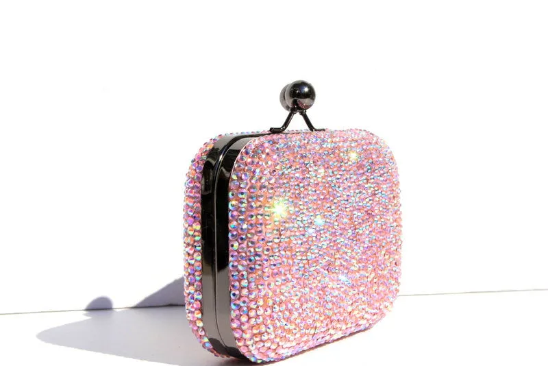 Custom Color AB Crystal Clutch with Bow