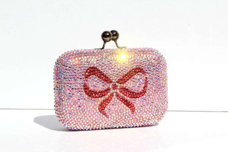 Custom Color AB Crystal Clutch with Bow
