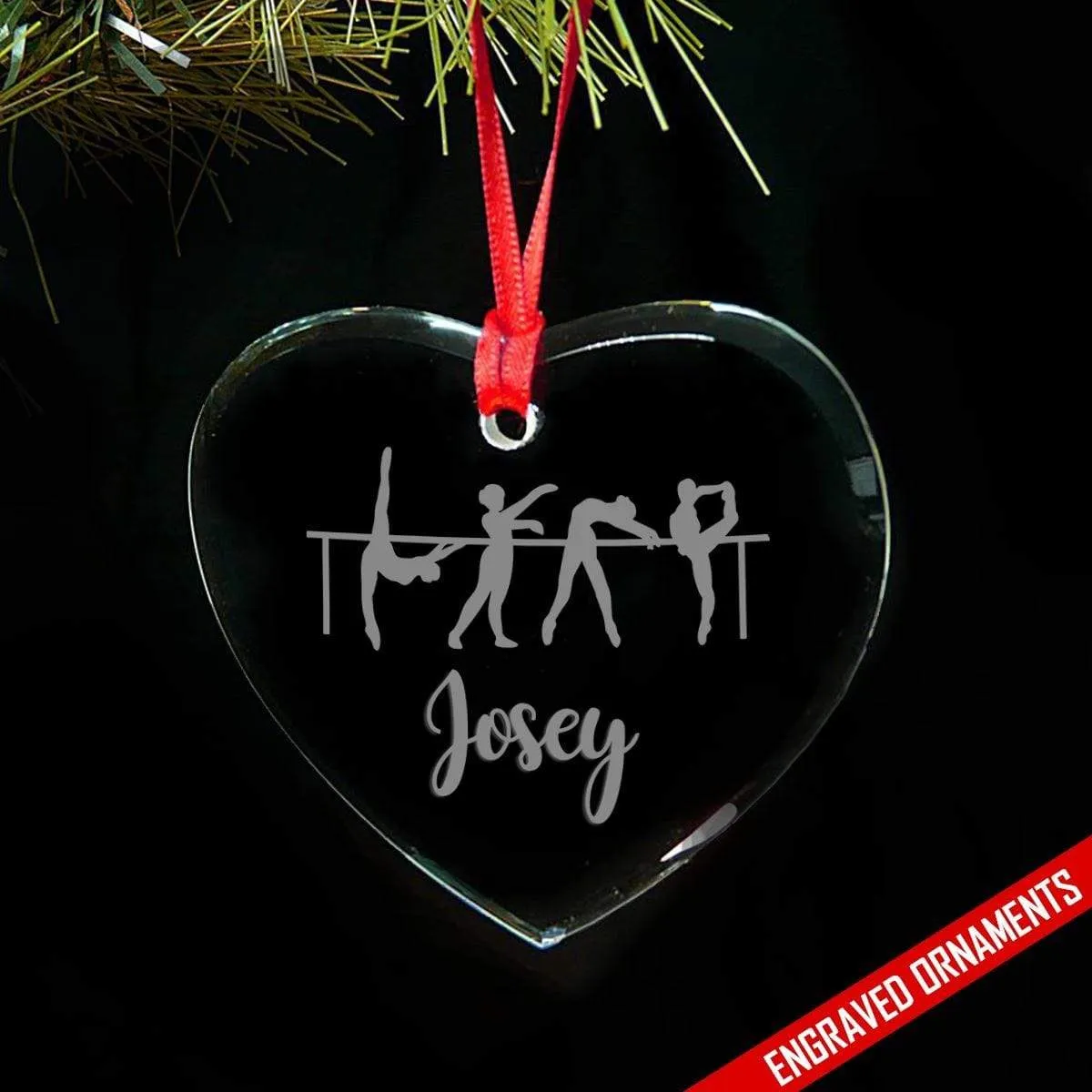 Dancer CUSTOM Engraved Glass Ornament
