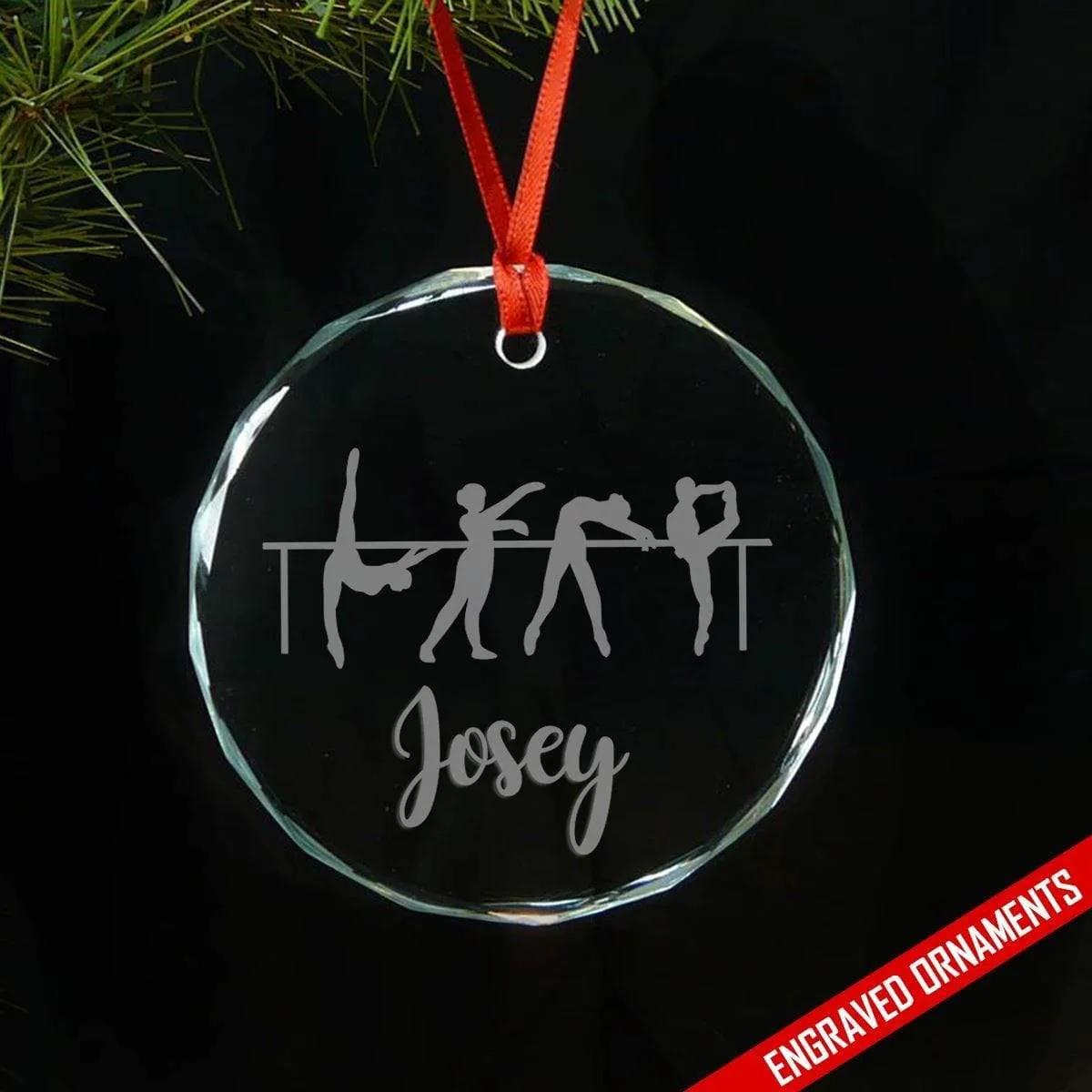 Dancer CUSTOM Engraved Glass Ornament