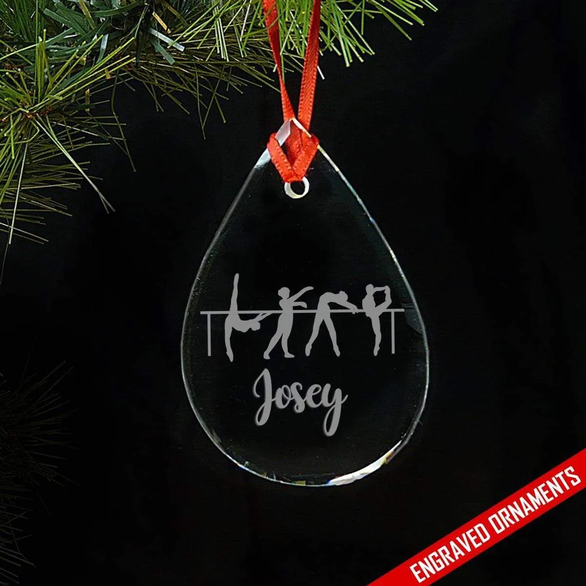 Dancer CUSTOM Engraved Glass Ornament