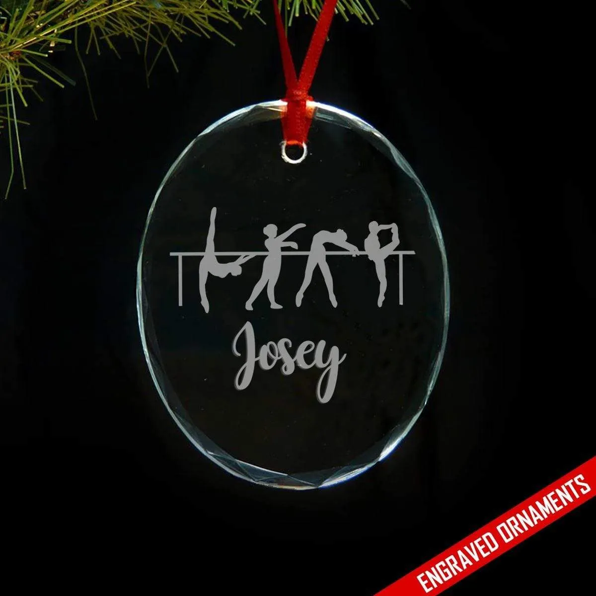 Dancer CUSTOM Engraved Glass Ornament