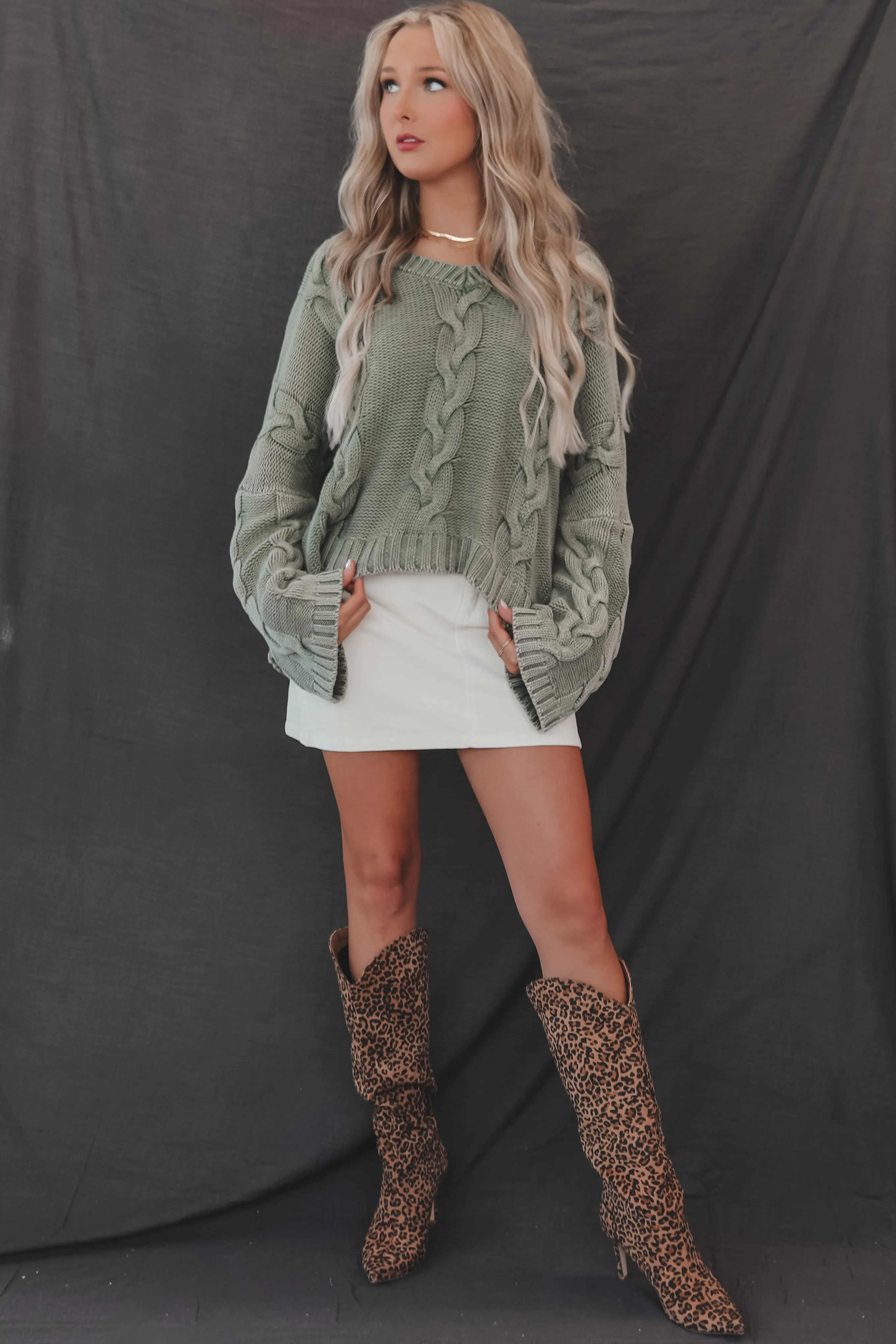 DEAL Call Me Out Cream Corduroy Skirt