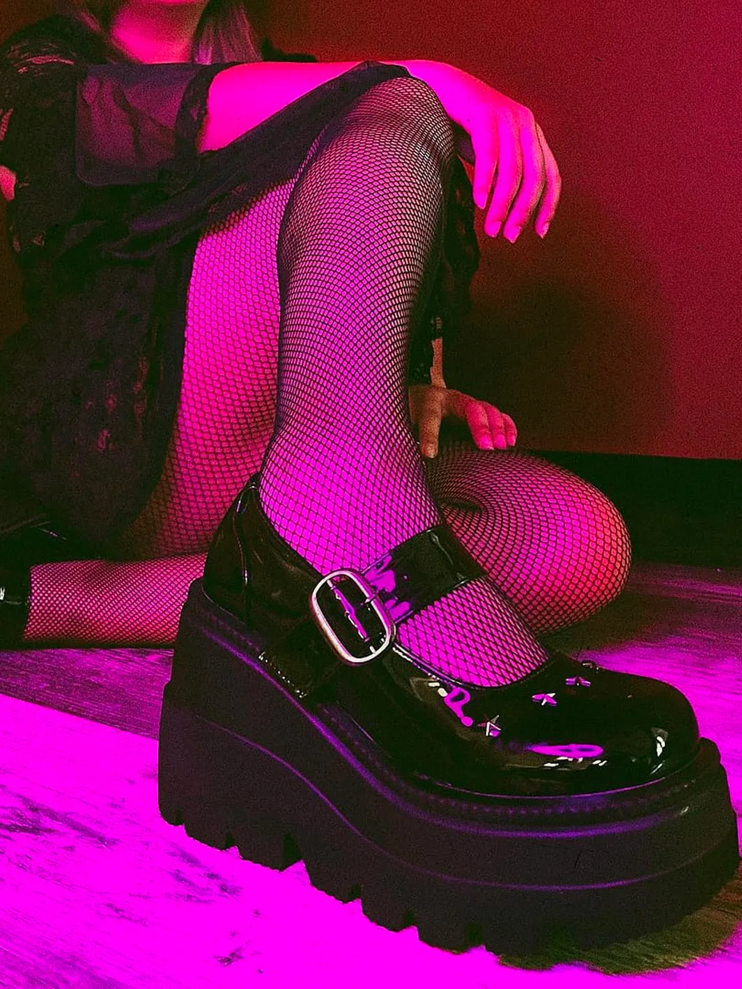 DEMONIA SHAKER-23 - BLACK PATENT ✰ PRE ORDER ✰