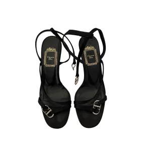 Dior Black CD Satin Strappy Heels