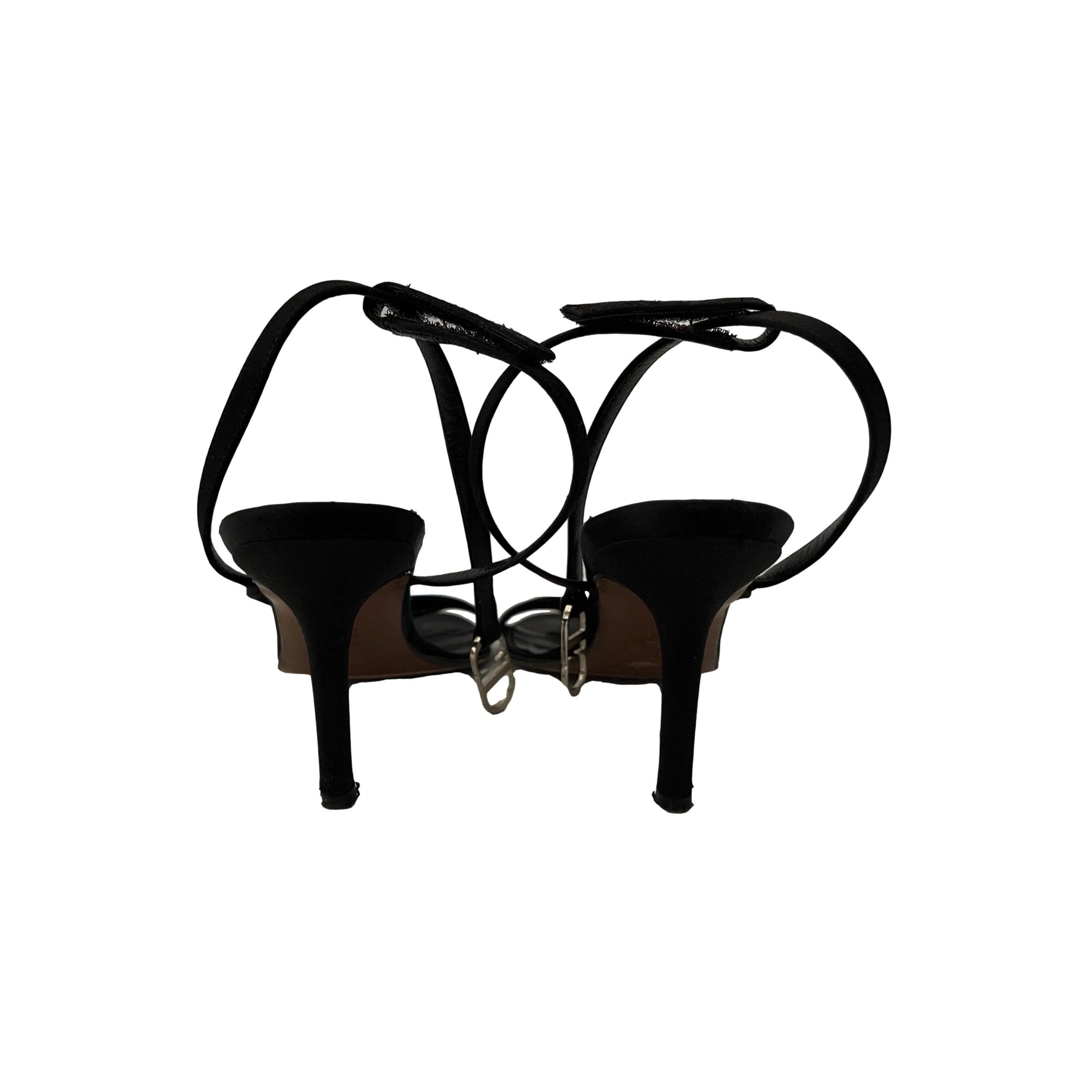 Dior Black CD Satin Strappy Heels