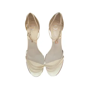 Dior White Charm Strappy Heels
