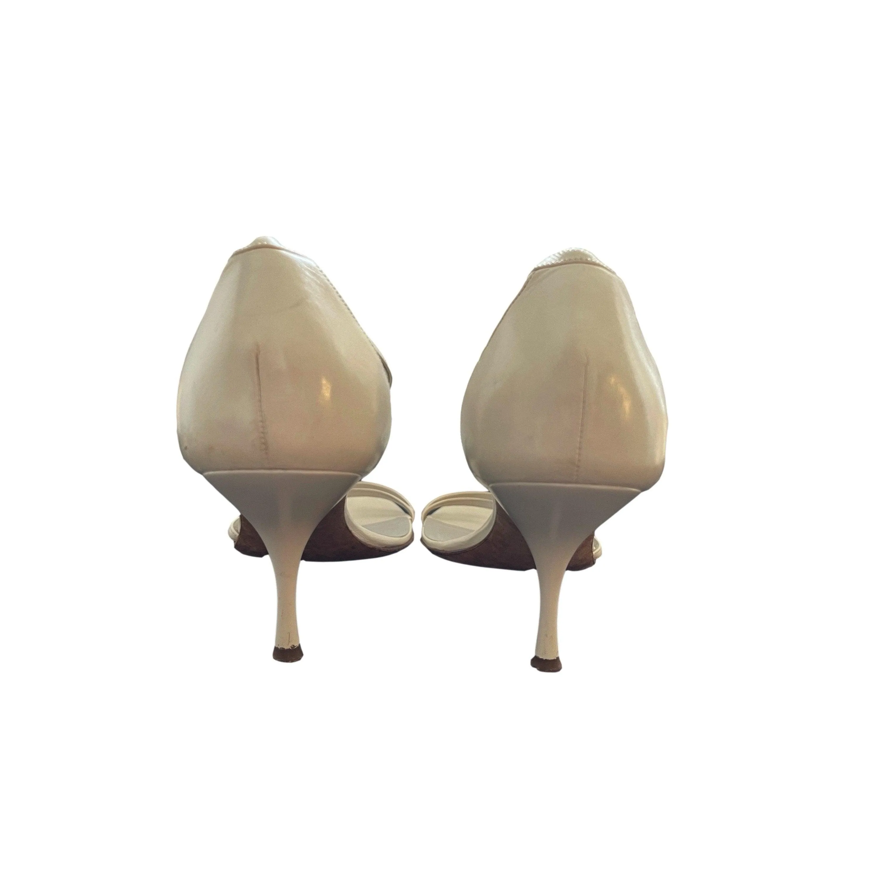 Dior White Charm Strappy Heels