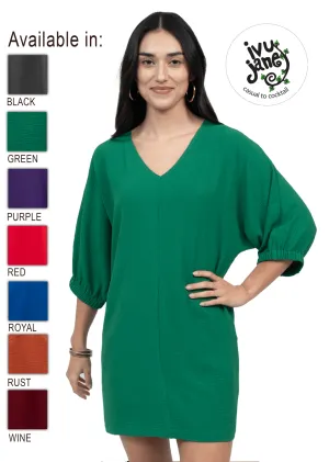 DOLMAN V NECK DRESS