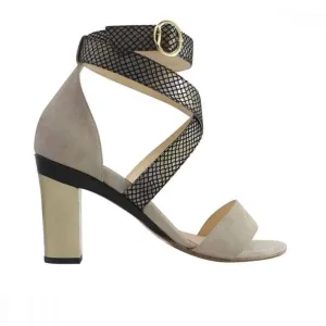 Dominy Strappy Sandal in Nude Nubuck