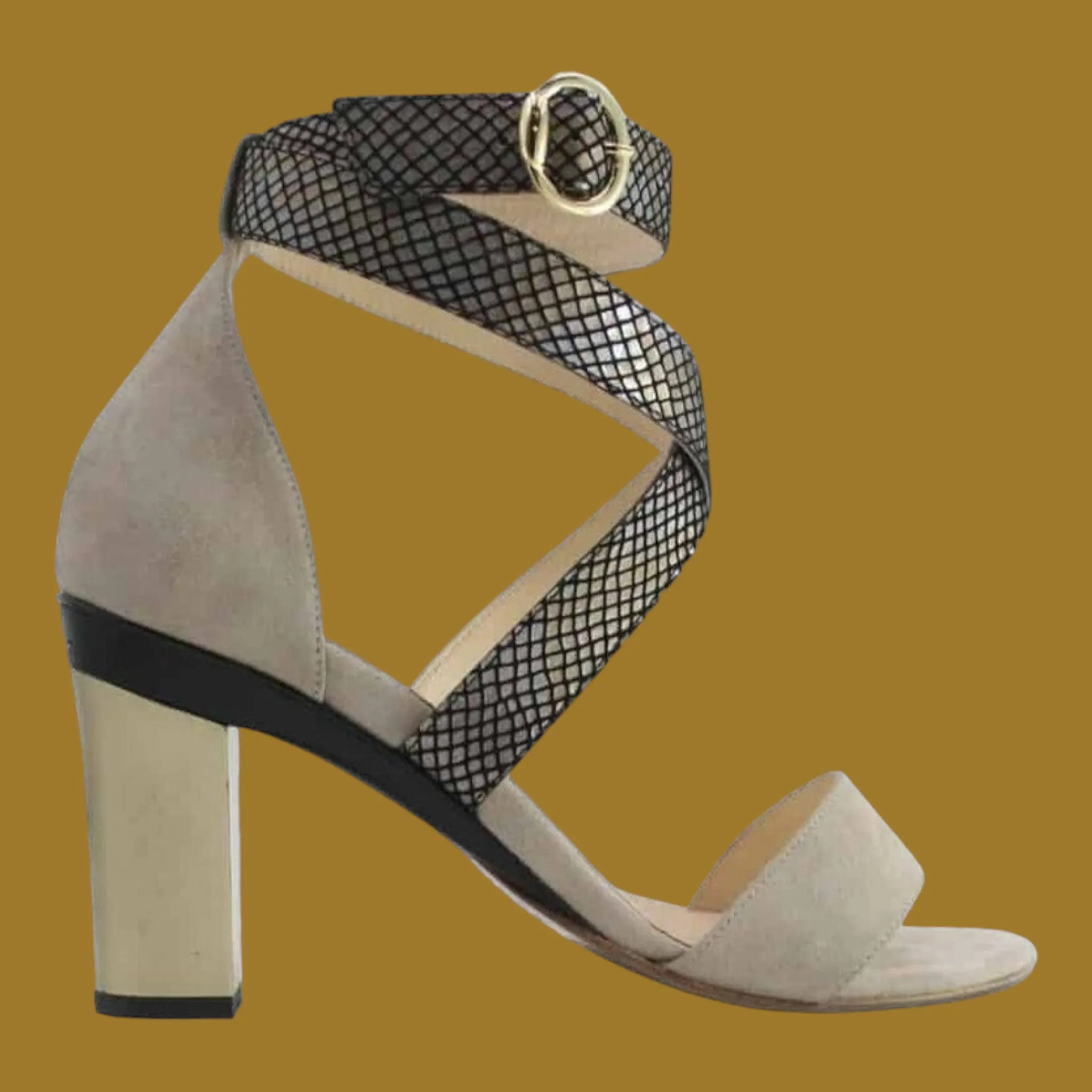 Dominy Strappy Sandal in Nude Nubuck