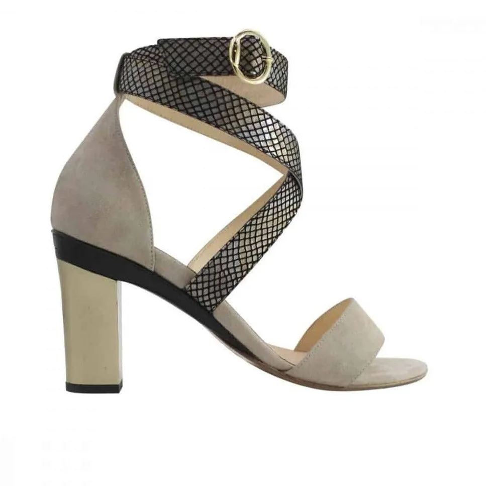 Dominy Strappy Sandal in Nude Nubuck