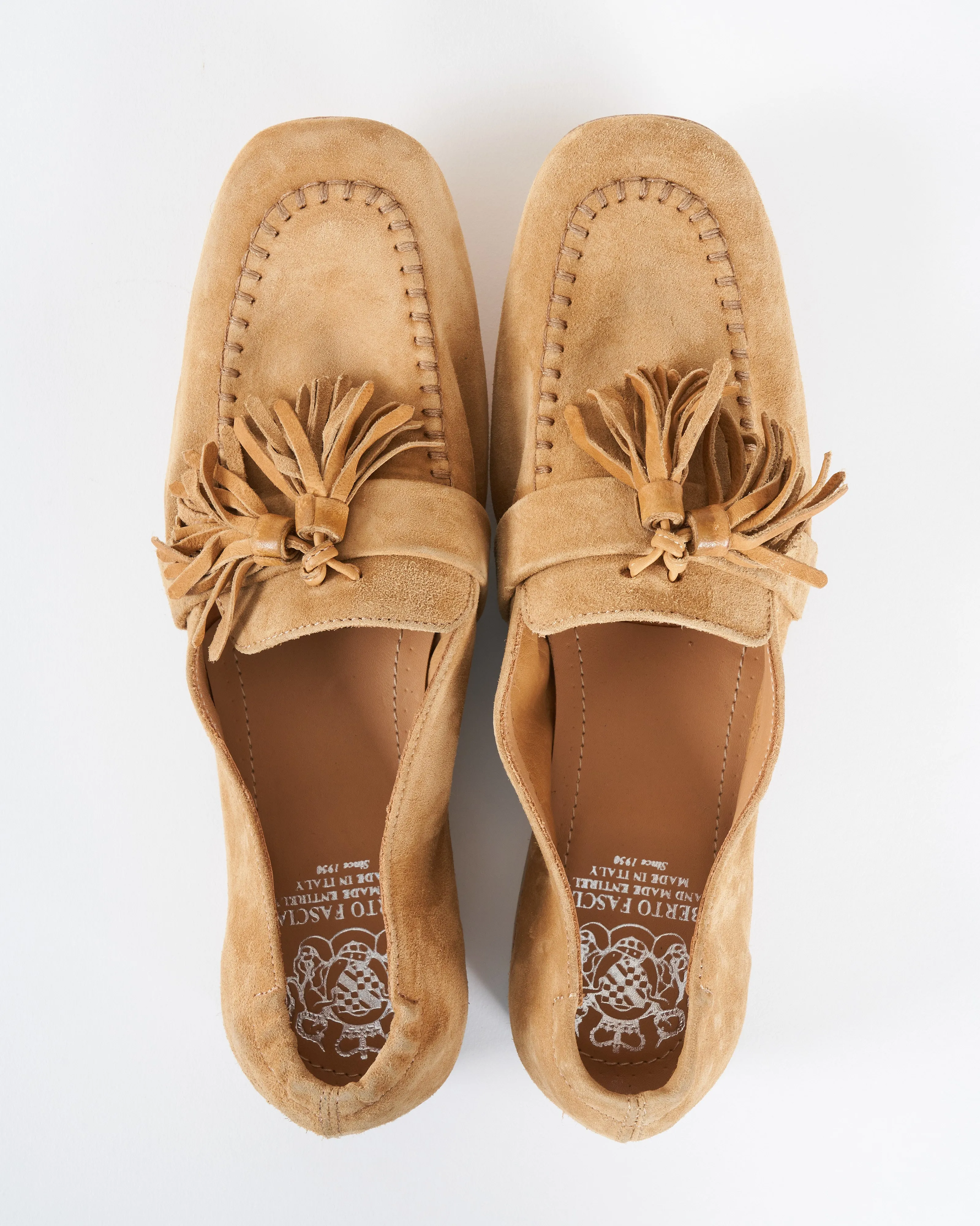 dunia olly rov flat - tobacco suede