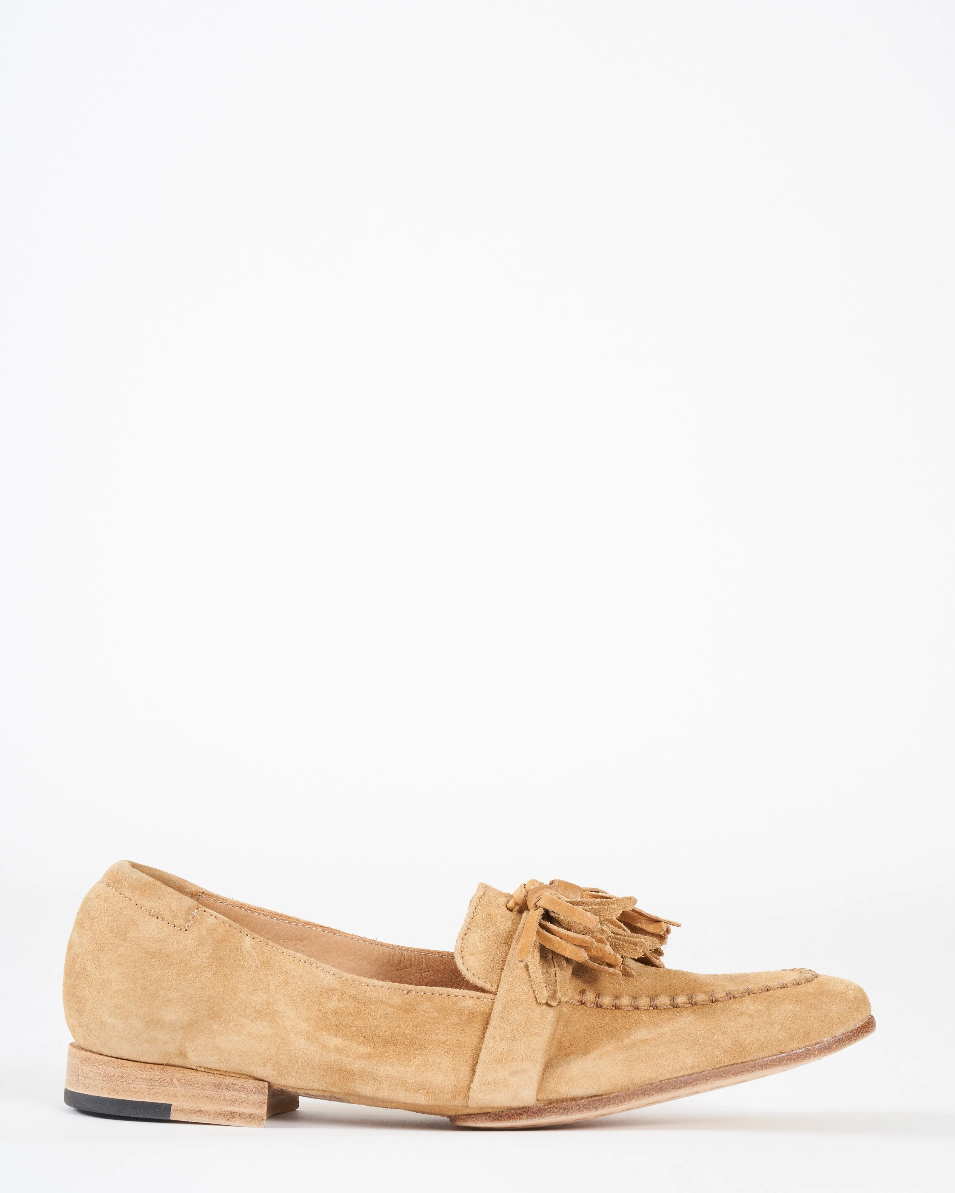 dunia olly rov flat - tobacco suede