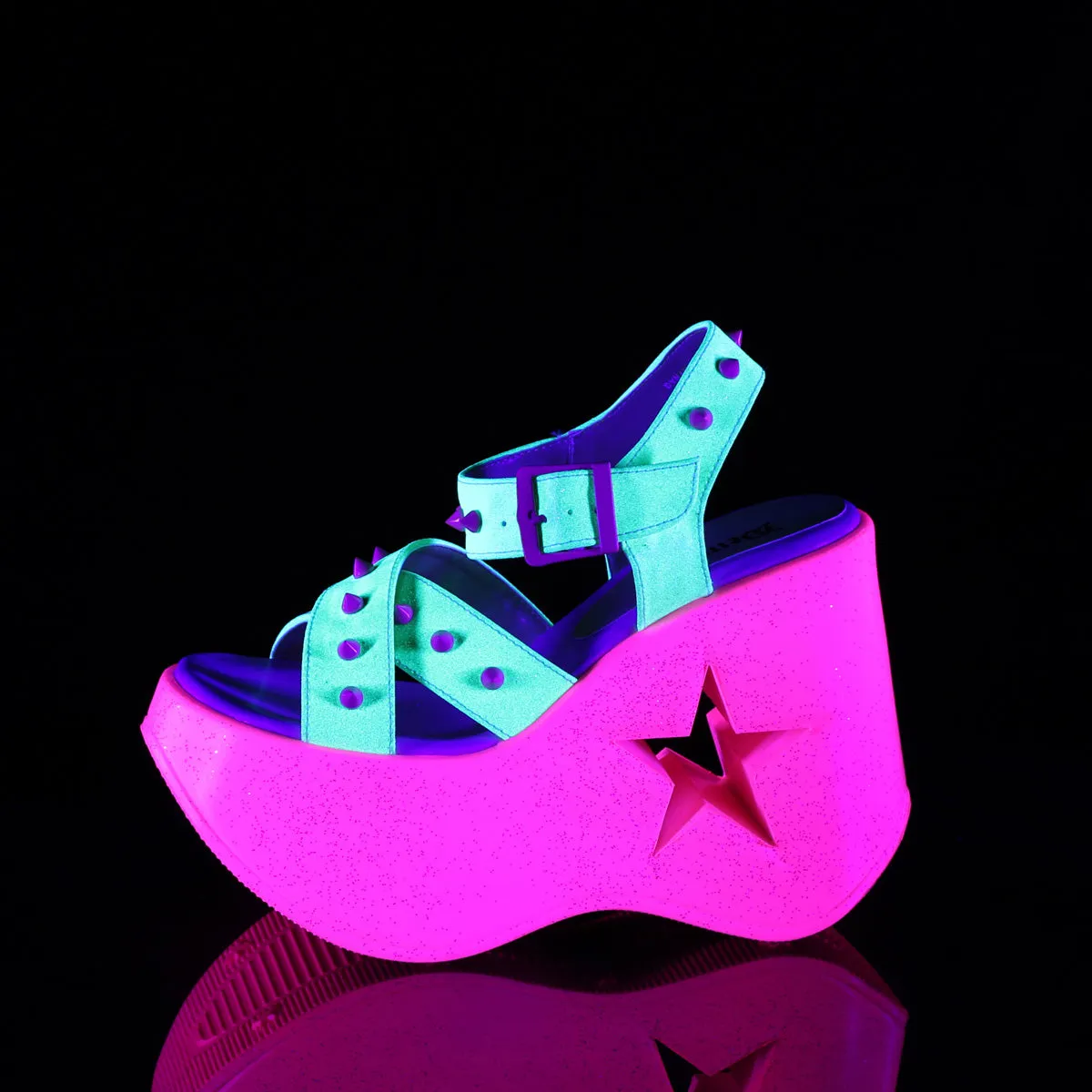 DYNAMITE-02  Neon Yellow Glitter/Pink