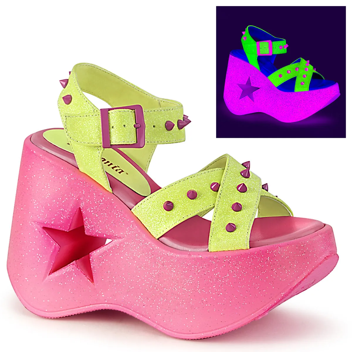 DYNAMITE-02  Neon Yellow Glitter/Pink