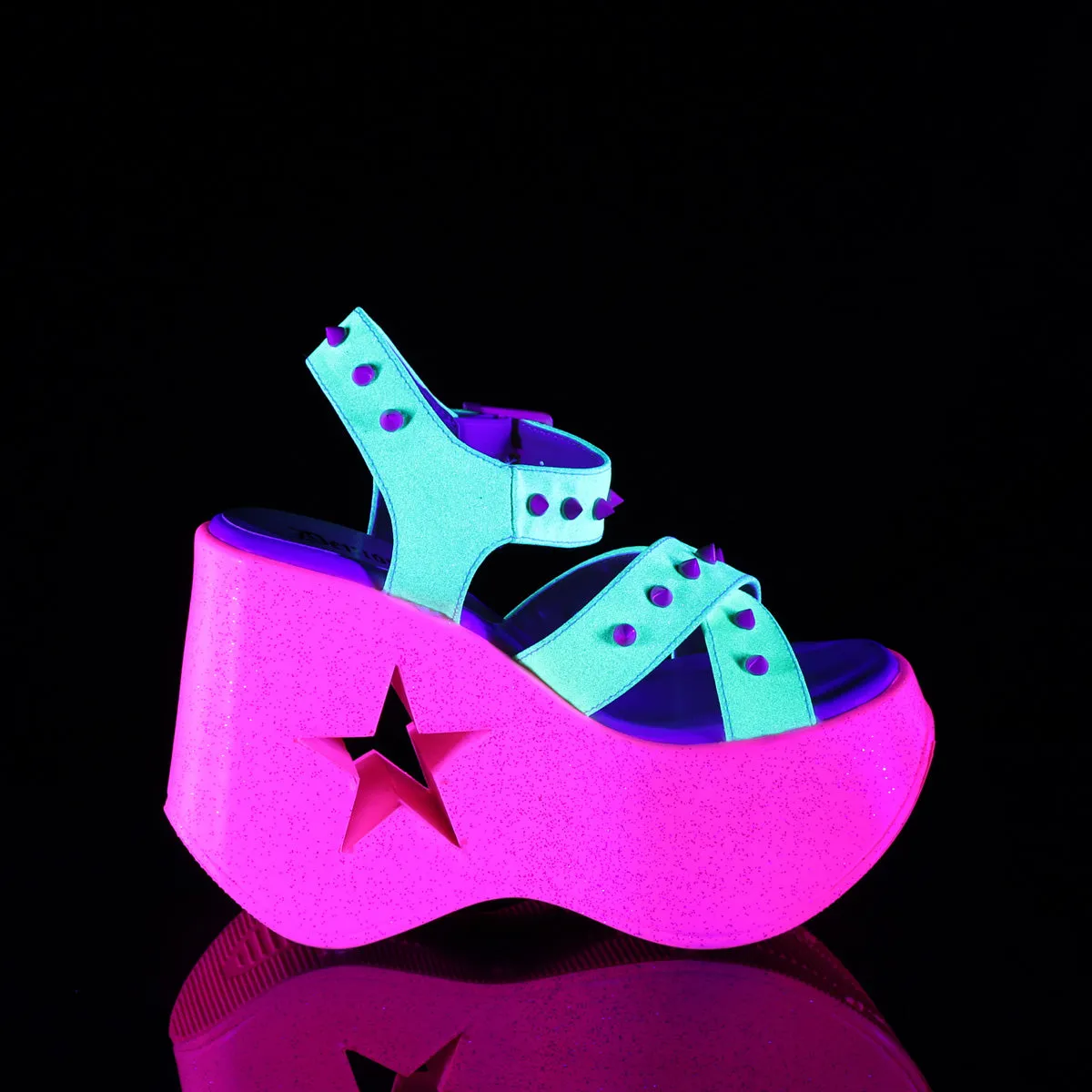 DYNAMITE-02  Neon Yellow Glitter/Pink