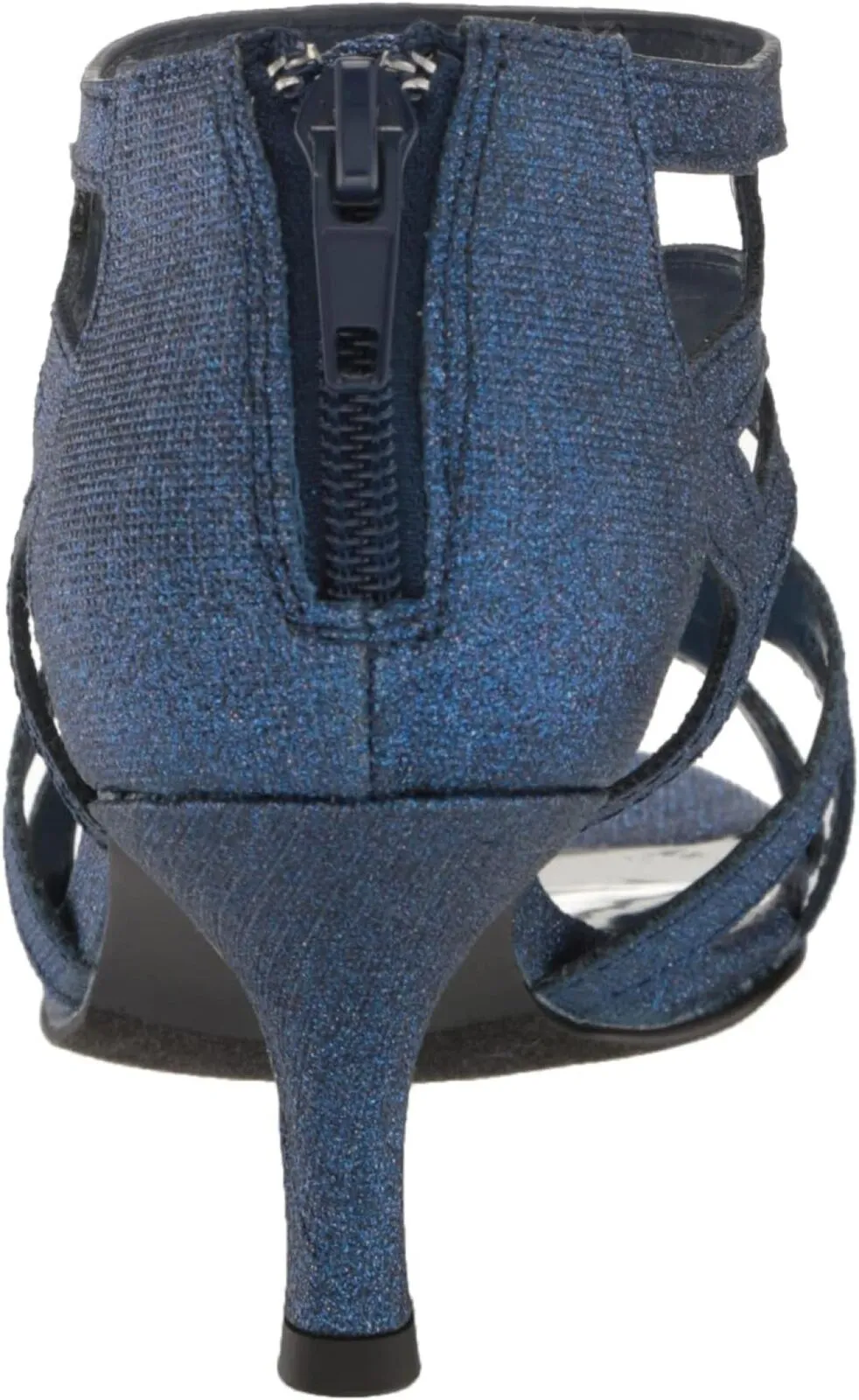 Easy Street Women's Flattery Heeled Glitter Heeled Sandal Navy Glitter Blue 6.5W