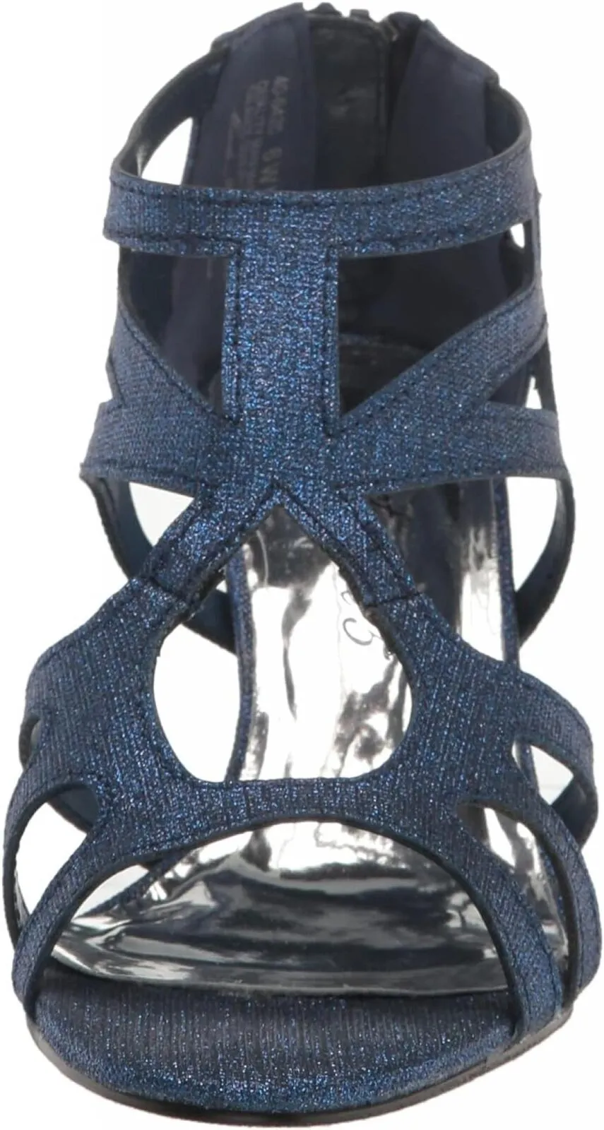 Easy Street Women's Flattery Heeled Glitter Heeled Sandal Navy Glitter Blue 6.5W