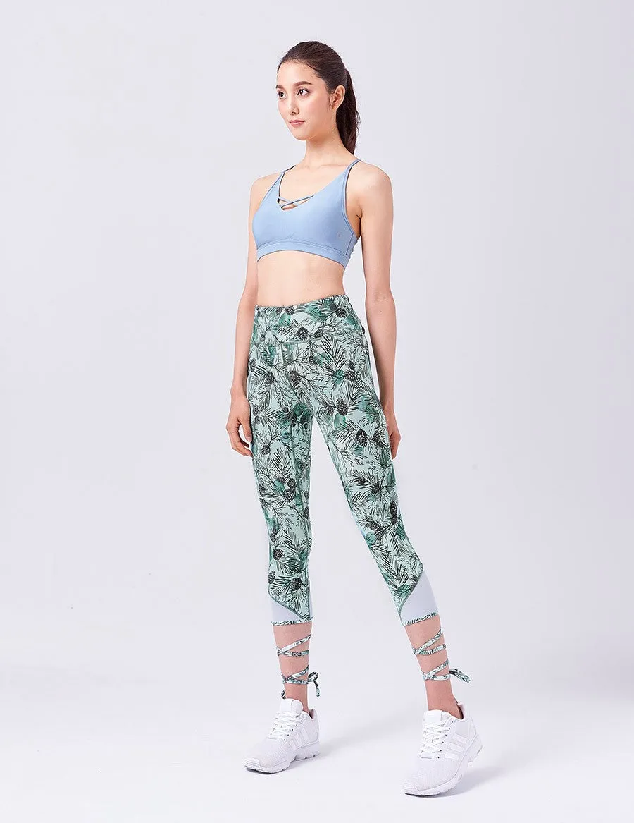 easyoga Lespiro Ballet Tie Leggings - F56 Pinecones Tree