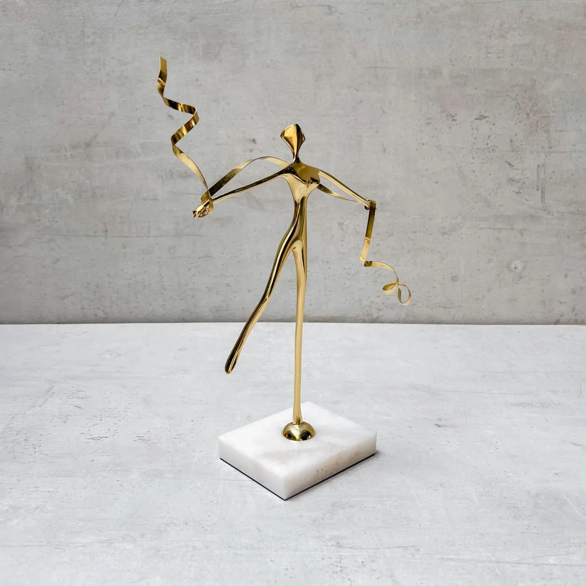 Edit House & Home-Home Artisan Golden Ballet of Silk Brass Sculpture
