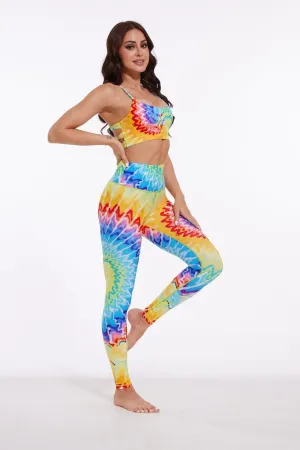 Electric Vibes Strappy Back Sports Bra & Leggings Set