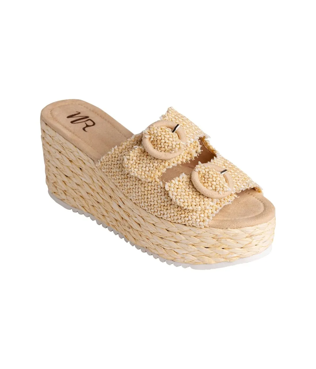 Eriwen Buckle Wedge in Cream