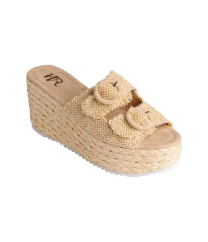 Eriwen Buckle Wedge in Cream