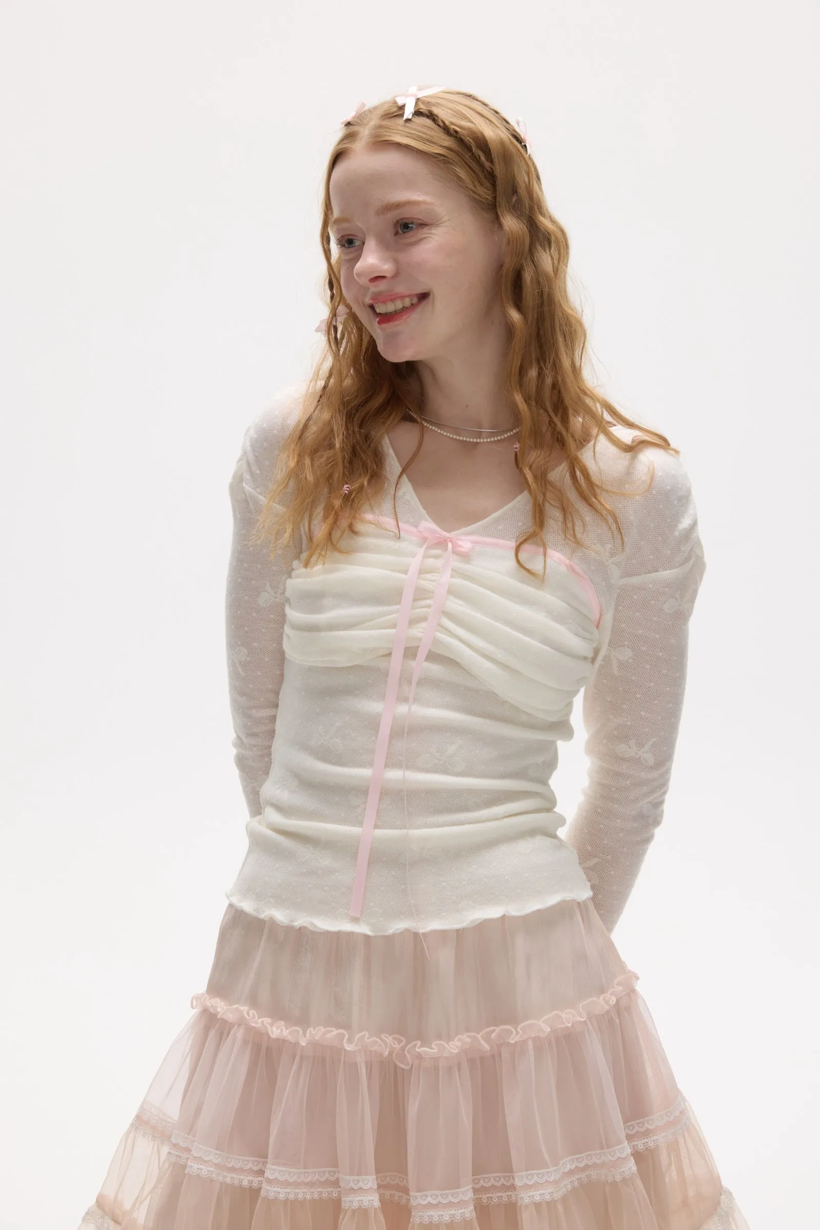 Fairy Whisper Sheer Bow Top