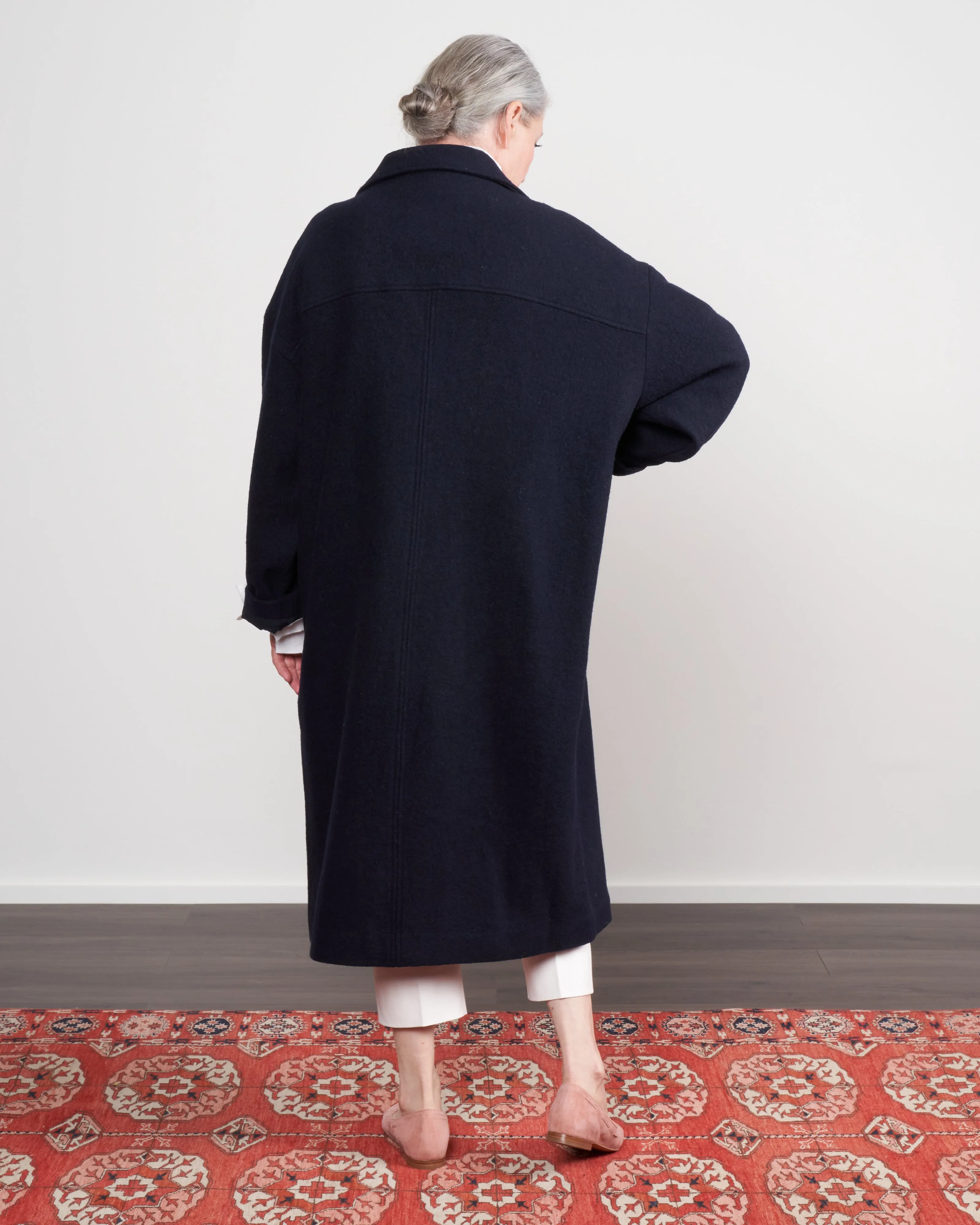 fall wool coat - navy