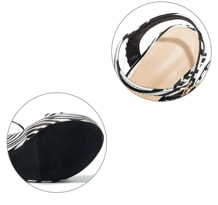 Fashion Open Toe Sandals Women's Summer Casual One-Piece Buckle with Muffin Thick-soled Wedge Sandals