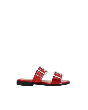FEMININE BUCKLE TWO STRAP SANDAL