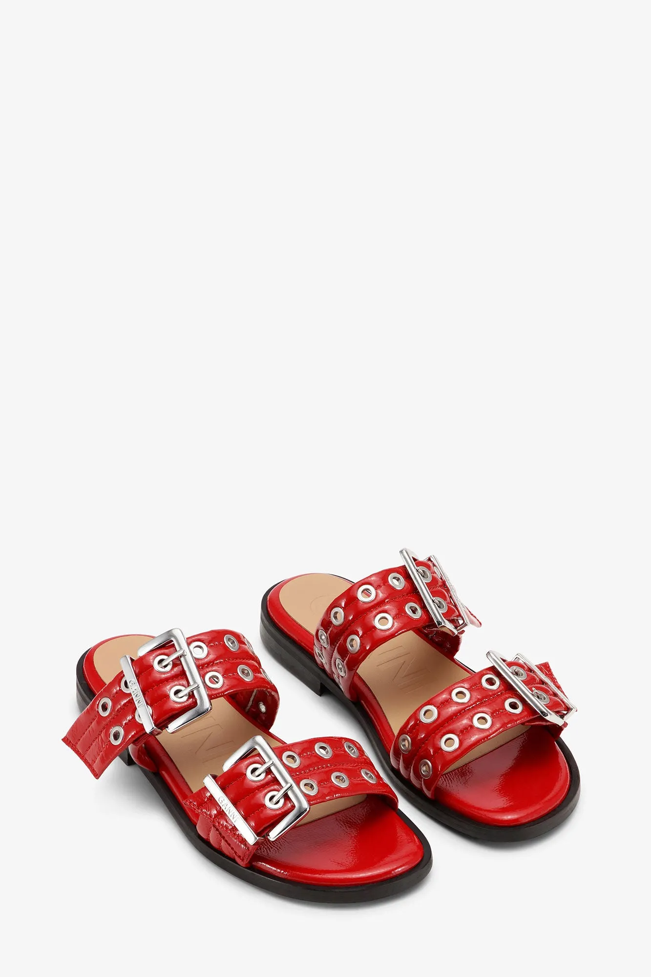 FEMININE BUCKLE TWO STRAP SANDAL