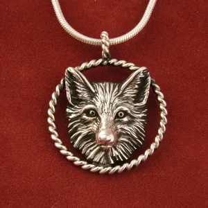 Fox Circle Rope Silver Silver Pendant Necklace by Jane Heart