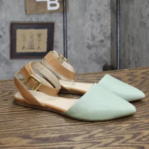 Franco Sarto Womens Vintage Strap Open Flat Sandals 1673eb968b42e7 Mint Green 6M