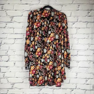 Free People Daisy Jane printed mini dress M black multi Oversized Hippie Boho