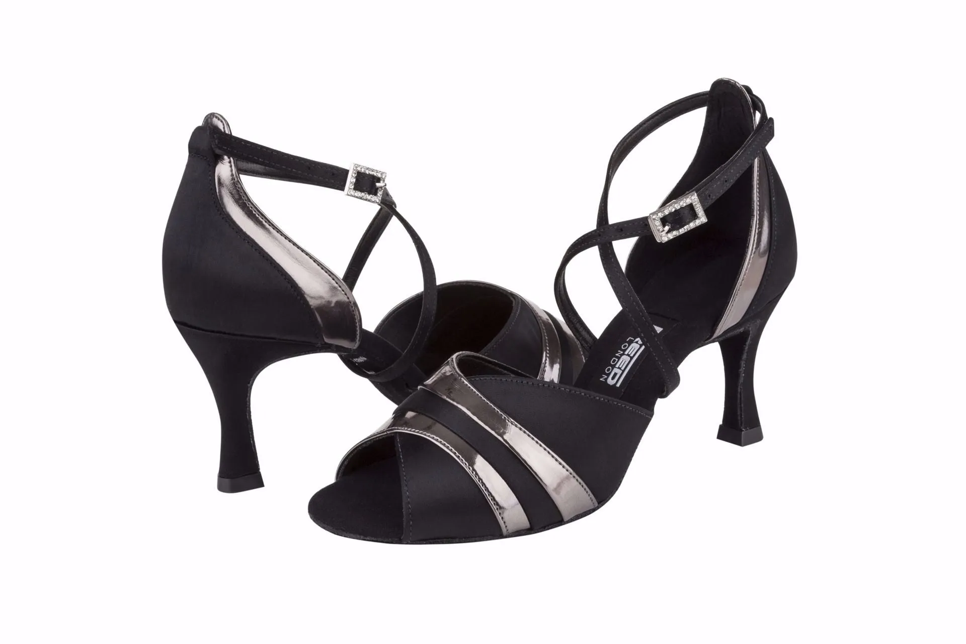 Freed Amelia Ladies Black and Pewter Ballroom Shoes