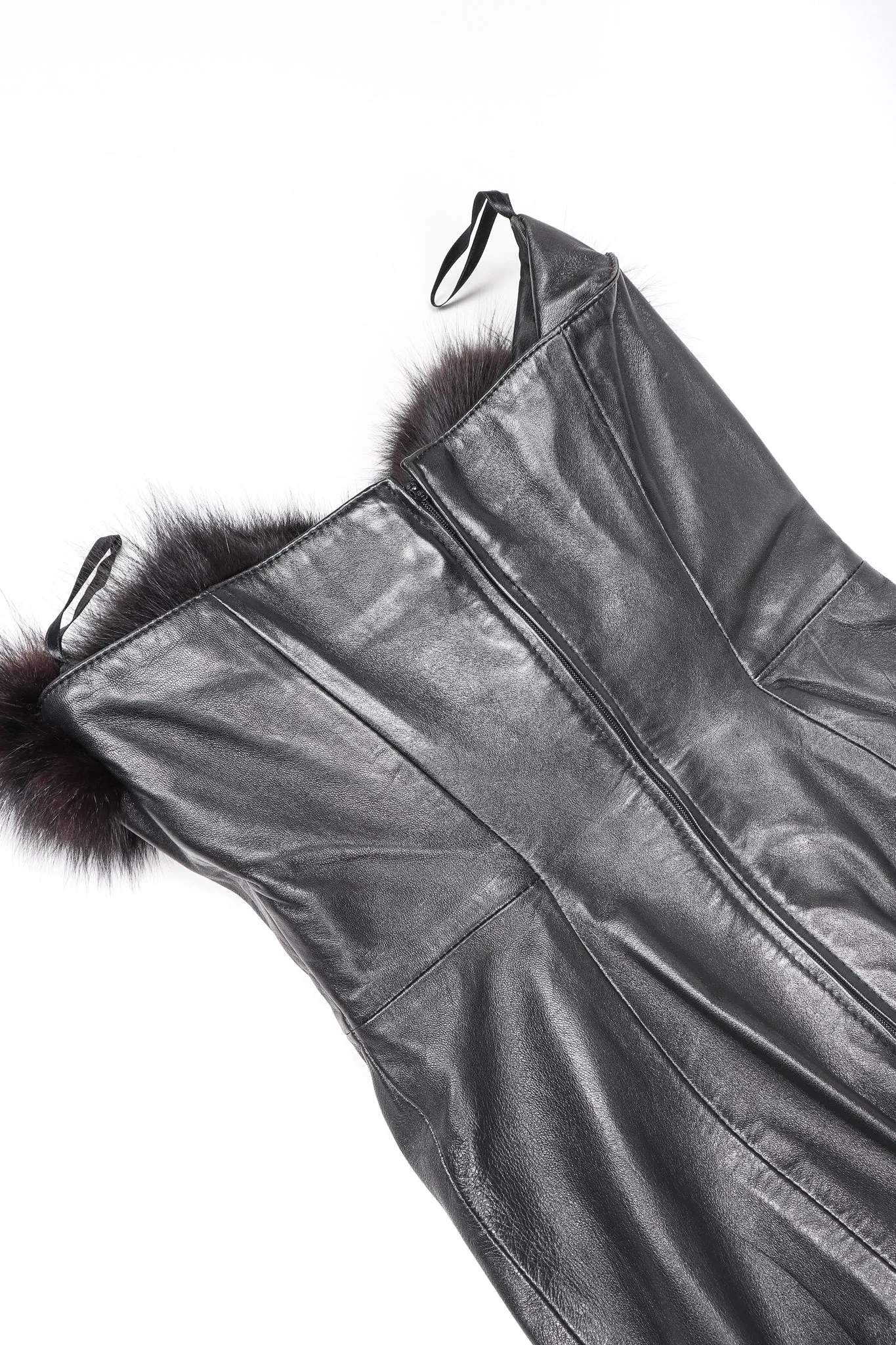 Fur Trimmed Leather Sheath
