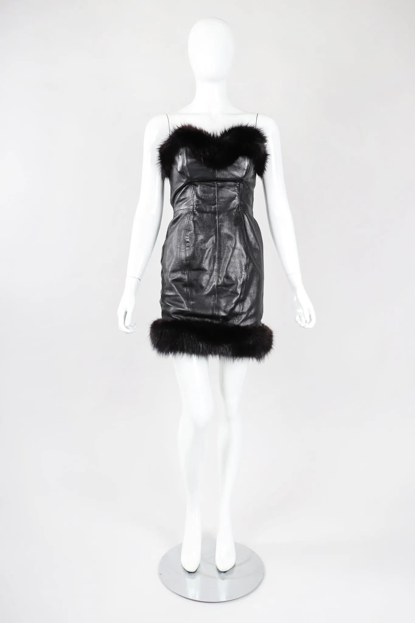 Fur Trimmed Leather Sheath