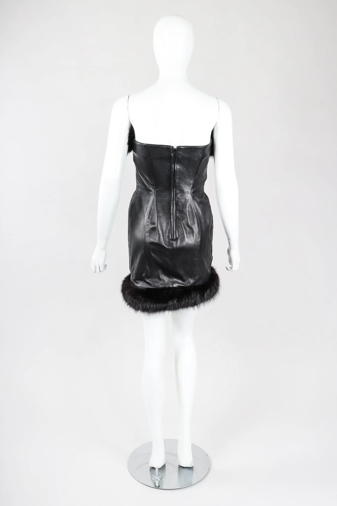 Fur Trimmed Leather Sheath