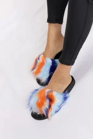 Furry Plush Open-Toe Sandals