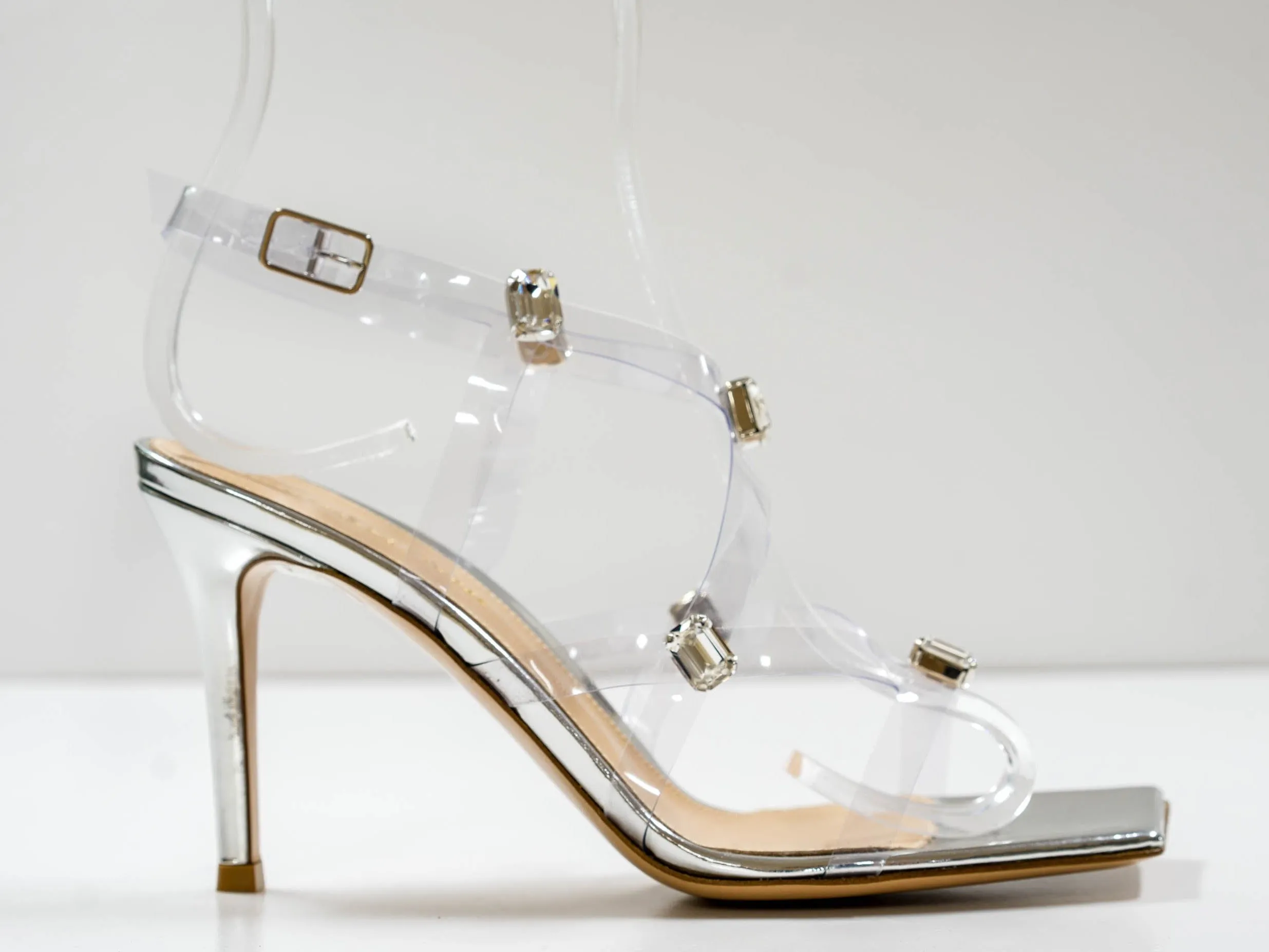 Gianvito Rossi Women's Glass & Metal Crystal Fever Sandal G3216 40% OFF Last pair