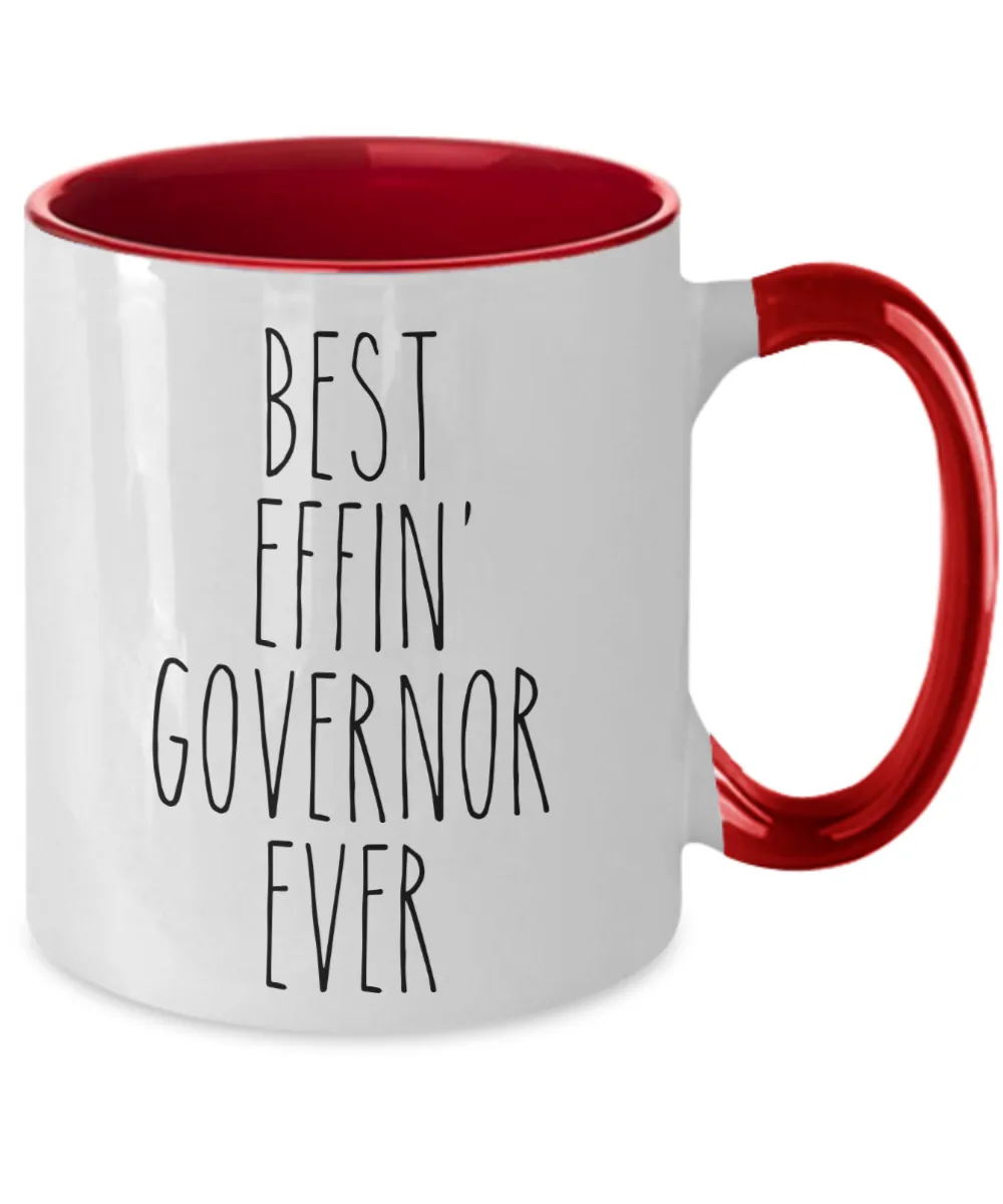 Gift For Governor Best Effin' Governor Ever Mug Two-Tone Coffee Cup Funny Coworker Gifts