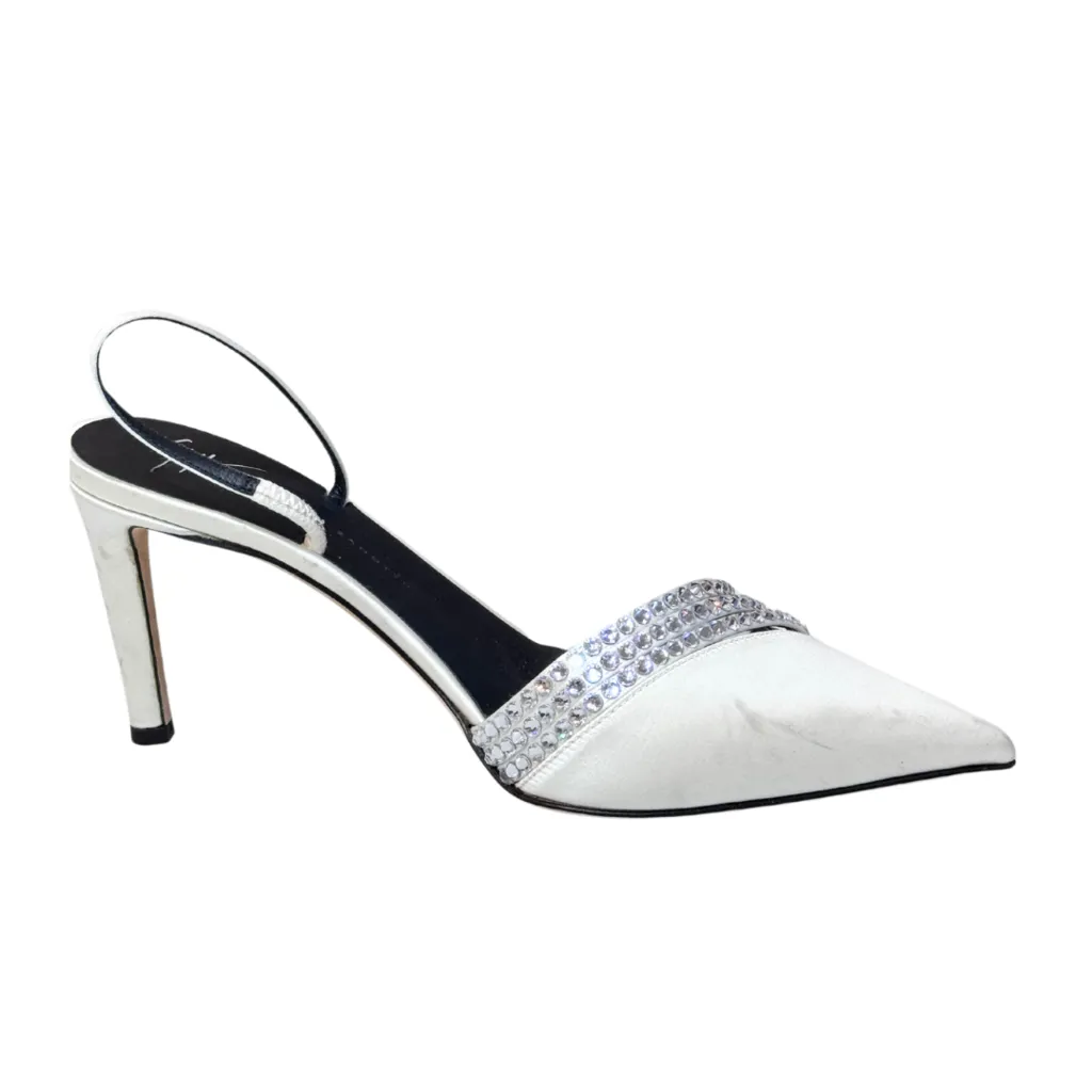 Giuseppe Zanotti Cream Crystal Strappy Heel, 37.5