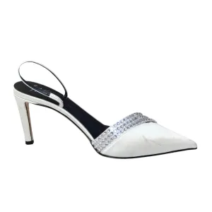 Giuseppe Zanotti Cream Crystal Strappy Heel, 37.5