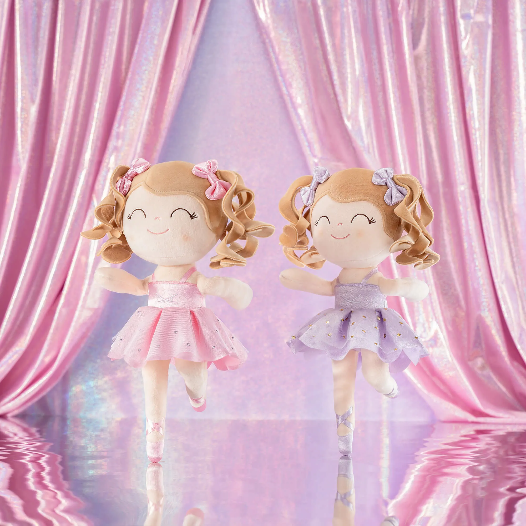 Gloveleya 14-inch Plush Dolls Curly Ballerina Dolls Ballet Dream