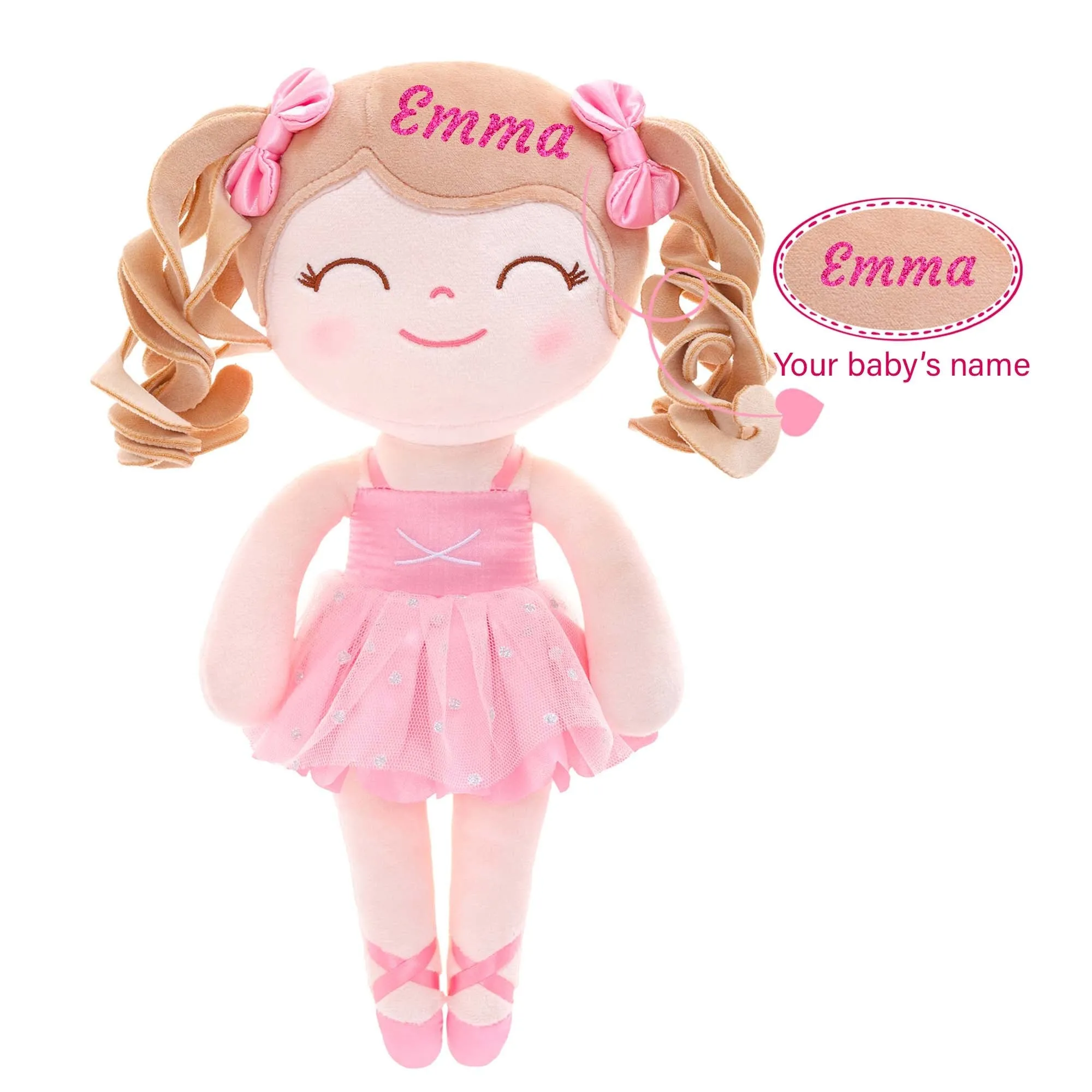 Gloveleya 14-inch Plush Dolls Curly Ballerina Series Ballet Dream